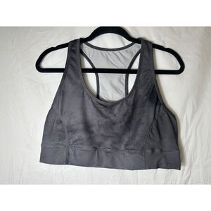 Fabletics Women's Athletic Racerback Black Marled Sports Bra Size M